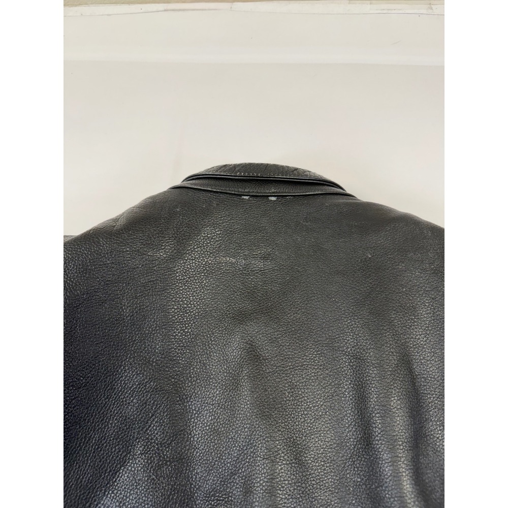Leather King Black Hills Mens Black Leather Motorcycle Jacket Thinsulate Size 44 - Picture 10 of 15